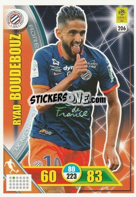Sticker Ryad Boudebouz - FOOT 2017-2018. Adrenalyn XL n. 206 - Panini