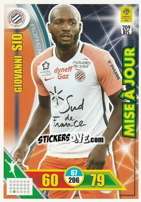 Sticker Giovanni Sio - FOOT 2017-2018. Adrenalyn XL n. 209bis - Panini