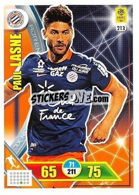 Sticker Paul Lasne - FOOT 2017-2018. Adrenalyn XL n. 213 - Panini