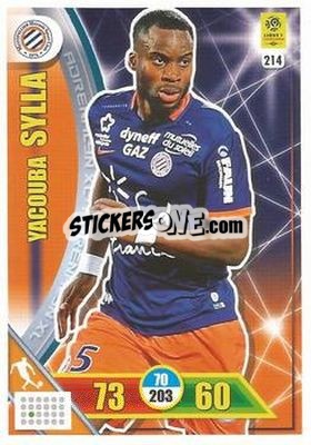 Sticker Yacouba Sylla - FOOT 2017-2018. Adrenalyn XL - Panini