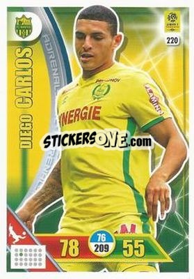 Sticker Diego Carlos - FOOT 2017-2018. Adrenalyn XL n. 220 - Panini