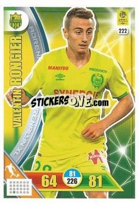Sticker Valentin Rongier - FOOT 2017-2018. Adrenalyn XL n. 222 - Panini