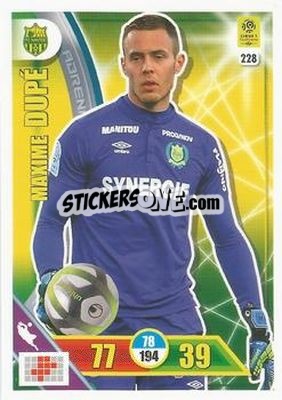 Sticker Maxime Dupé - FOOT 2017-2018. Adrenalyn XL - Panini