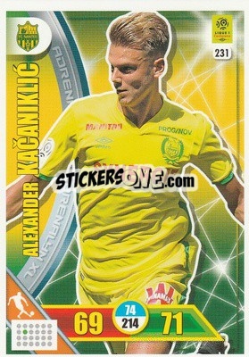 Sticker Alexander Kacaniklic - FOOT 2017-2018. Adrenalyn XL n. 231 - Panini