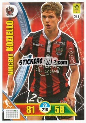 Sticker Vincent Koziello - FOOT 2017-2018. Adrenalyn XL - Panini