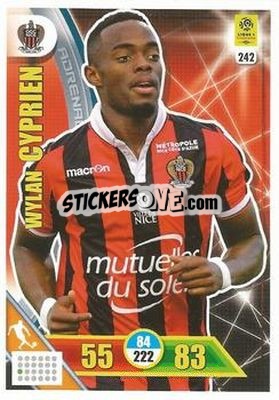 Figurina Wylan Cyprien - FOOT 2017-2018. Adrenalyn XL - Panini