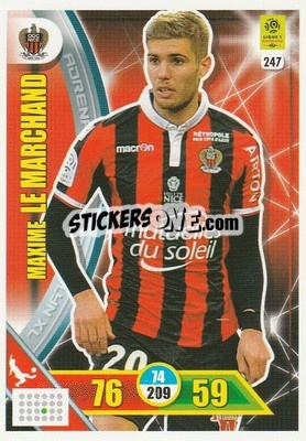 Sticker Maxime Le Marchand - FOOT 2017-2018. Adrenalyn XL n. 247 - Panini