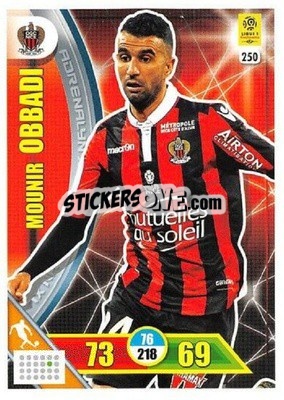 Sticker Mounir Obbadi - FOOT 2017-2018. Adrenalyn XL n. 250 - Panini