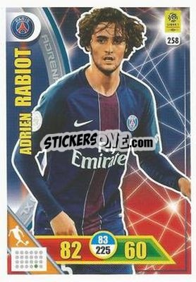 Sticker Adrien Rabiot - FOOT 2017-2018. Adrenalyn XL n. 258 - Panini