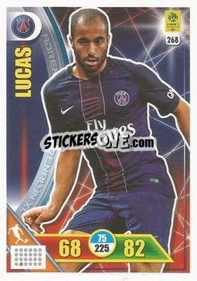 Sticker Lucas Moura - FOOT 2017-2018. Adrenalyn XL n. 268 - Panini