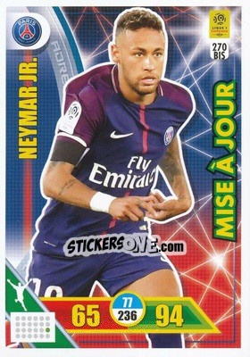 Sticker Neymar Jr. - FOOT 2017-2018. Adrenalyn XL n. 270bis - Panini