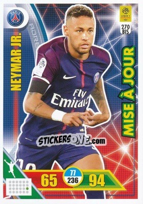 Sticker Neymar Jr. - FOOT 2017-2018. Adrenalyn XL - Panini