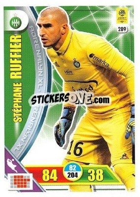 Sticker Stéphane Ruffier - FOOT 2017-2018. Adrenalyn XL - Panini