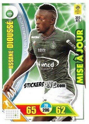 Sticker Assane Dioussé - FOOT 2017-2018. Adrenalyn XL n. 305bis - Panini