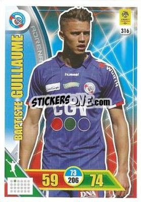 Figurina Baptiste Guillaume - FOOT 2017-2018. Adrenalyn XL n. 316 - Panini
