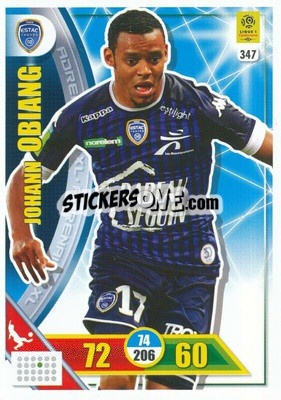 Sticker Johann Obiang - FOOT 2017-2018. Adrenalyn XL n. 347 - Panini