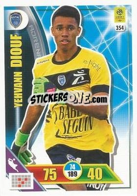 Sticker Yehvann Diouf - FOOT 2017-2018. Adrenalyn XL - Panini