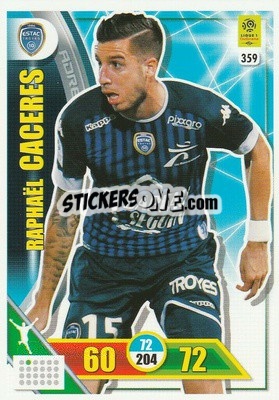 Sticker Raphaël Cacérès - FOOT 2017-2018. Adrenalyn XL n. 359 - Panini