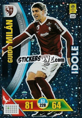 Sticker Guido Milán - FOOT 2017-2018. Adrenalyn XL n. 380 - Panini