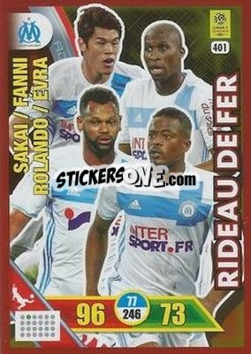 Sticker Hiroki Sakai / Fanni / Jorge Rolando / Evra - FOOT 2017-2018. Adrenalyn XL n. 401 - Panini