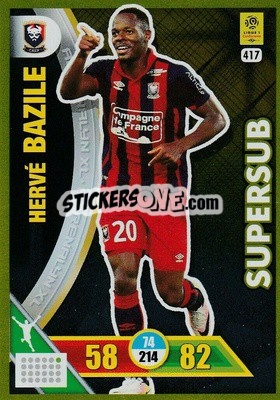 Cromo Hervé Bazile - FOOT 2017-2018. Adrenalyn XL n. 417 - Panini