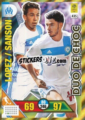 Sticker Maxime Lopez / Morgan Sanson - FOOT 2017-2018. Adrenalyn XL n. 435 - Panini