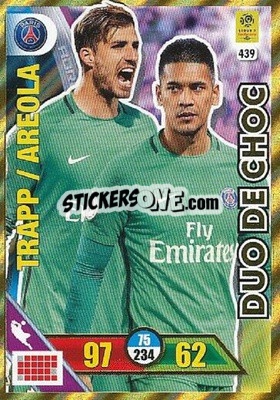 Sticker Kevin Trapp / Alphonse Areola - FOOT 2017-2018. Adrenalyn XL n. 439 - Panini