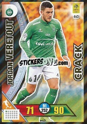 Sticker Jordan Veretout - FOOT 2017-2018. Adrenalyn XL n. 463 - Panini