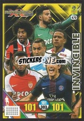 Sticker Carte Invincible - FOOT 2017-2018. Adrenalyn XL n. 470 - Panini