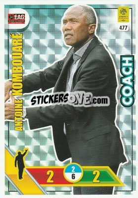 Sticker Antoine Kombouaré - FOOT 2017-2018. Adrenalyn XL n. 477 - Panini