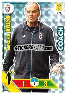 Sticker Marcelo Bielsa - FOOT 2017-2018. Adrenalyn XL n. 478 - Panini