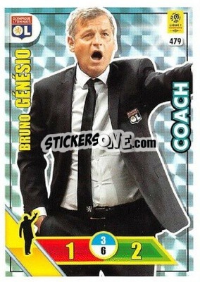 Sticker Bruno Génésio - FOOT 2017-2018. Adrenalyn XL - Panini