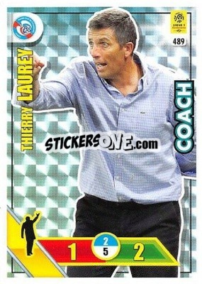 Sticker Thierry Laurey - FOOT 2017-2018. Adrenalyn XL n. 489 - Panini