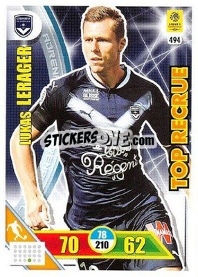 Sticker Lukas Lerager - FOOT 2017-2018. Adrenalyn XL n. 494 - Panini