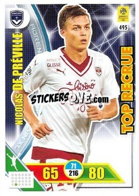 Sticker Nicolas De Préville - FOOT 2017-2018. Adrenalyn XL n. 495 - Panini
