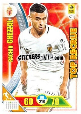Sticker Rachid Ghezzal - FOOT 2017-2018. Adrenalyn XL n. 501 - Panini