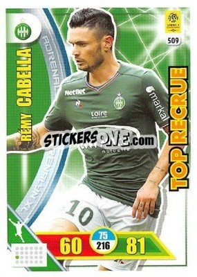 Sticker Rémy Cabella - FOOT 2017-2018. Adrenalyn XL n. 509 - Panini
