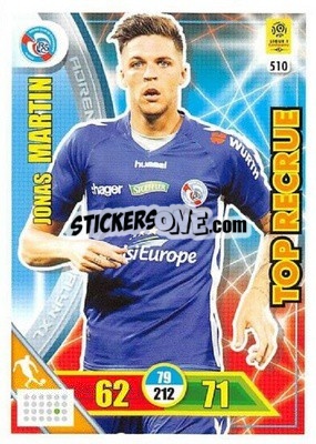Sticker Jonas Martin - FOOT 2017-2018. Adrenalyn XL n. 510 - Panini
