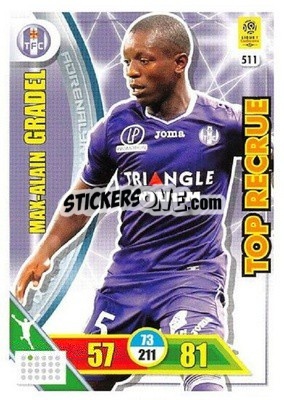Sticker Max-Alain Gradel - FOOT 2017-2018. Adrenalyn XL n. 511 - Panini