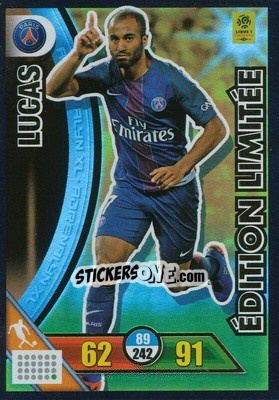 Sticker Lucas Moura - FOOT 2017-2018. Adrenalyn XL n. LE-LU - Panini