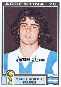 Sticker Mario Alberto Kempes (Argentina) - World Cup Story n. 107 - Panini