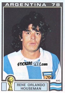 Sticker Rene Orlando Houseman (Argentina) - World Cup Story n. 108 - Panini