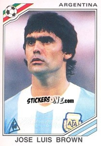 Sticker Jose Luis Brown (Argentina) - World Cup Story n. 165 - Panini