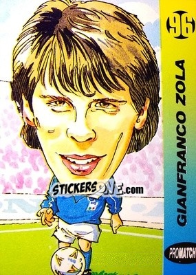 Sticker Gianfranco Zola - 1996 Series 1 n. EUR5 - Promatch