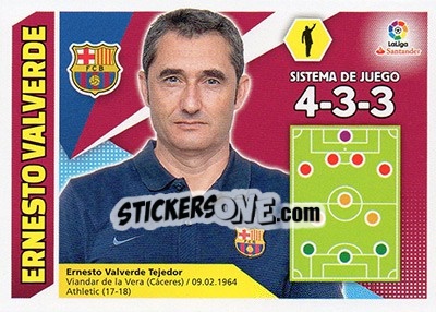 Figurina ENTRENADOR FC BARCELONA - Ernesto Valverde (8) - Liga Spagnola 2017-2018 - Colecciones ESTE