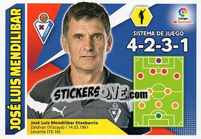 Sticker ENTRENADOR EIBAR - José Luis Mendilíbar (16) - Liga Spagnola 2017-2018 n. 16 - Colecciones ESTE