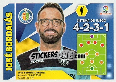 Sticker ENTRENADOR GETAFE - José Bordalás (20) - Liga Spagnola 2017-2018 n. 20 - Colecciones ESTE