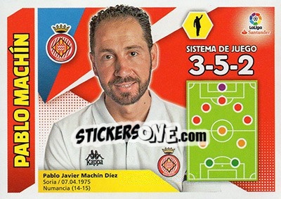Sticker ENTRENADOR GIRONA - Pablo Machín (22) - Liga Spagnola 2017-2018 n. 22 - Colecciones ESTE