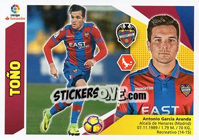 Sticker Toño (7A) - Liga Spagnola 2017-2018 n. 437 - Colecciones ESTE