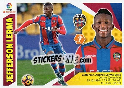 Sticker Jefferson Lerma (8) - Liga Spagnola 2017-2018 n. 439 - Colecciones ESTE